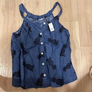 gap pineapple denim tank top